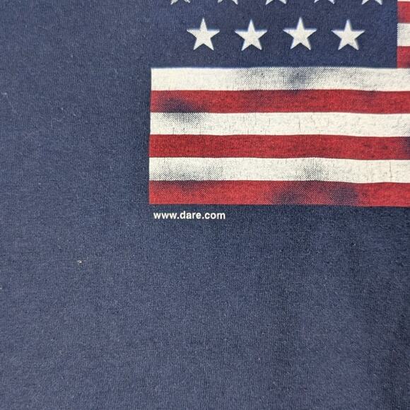 Vintage Dare to Resist Drugs and Violence American Flag 90s Shirt Size Medium - Picture 3 of 6